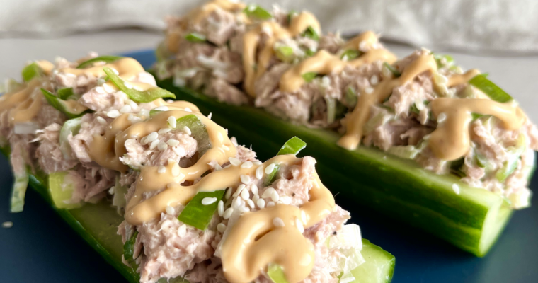 Agurk snack med tun og chilimayonnaise